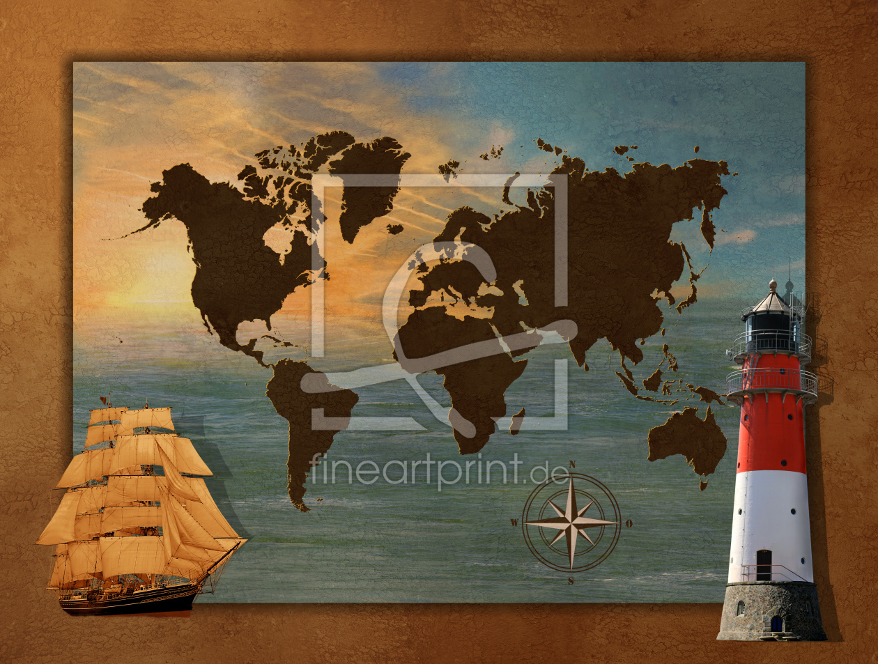 Bild-Nr.: 10377855 Around the world die maritime Weltkarte erstellt von Mausopardia