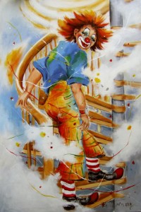Bild-Nr: 10428181 Clown auf Treppe Erstellt von: Barbara  Tolnay
